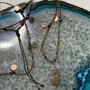 Hamsa Hand Om Charm necklace